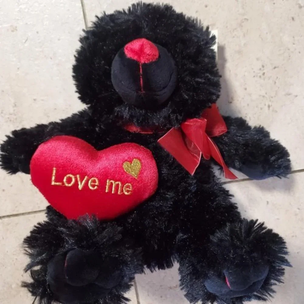 NWT Teddy Bear‎ Black Love Me Valentines Day